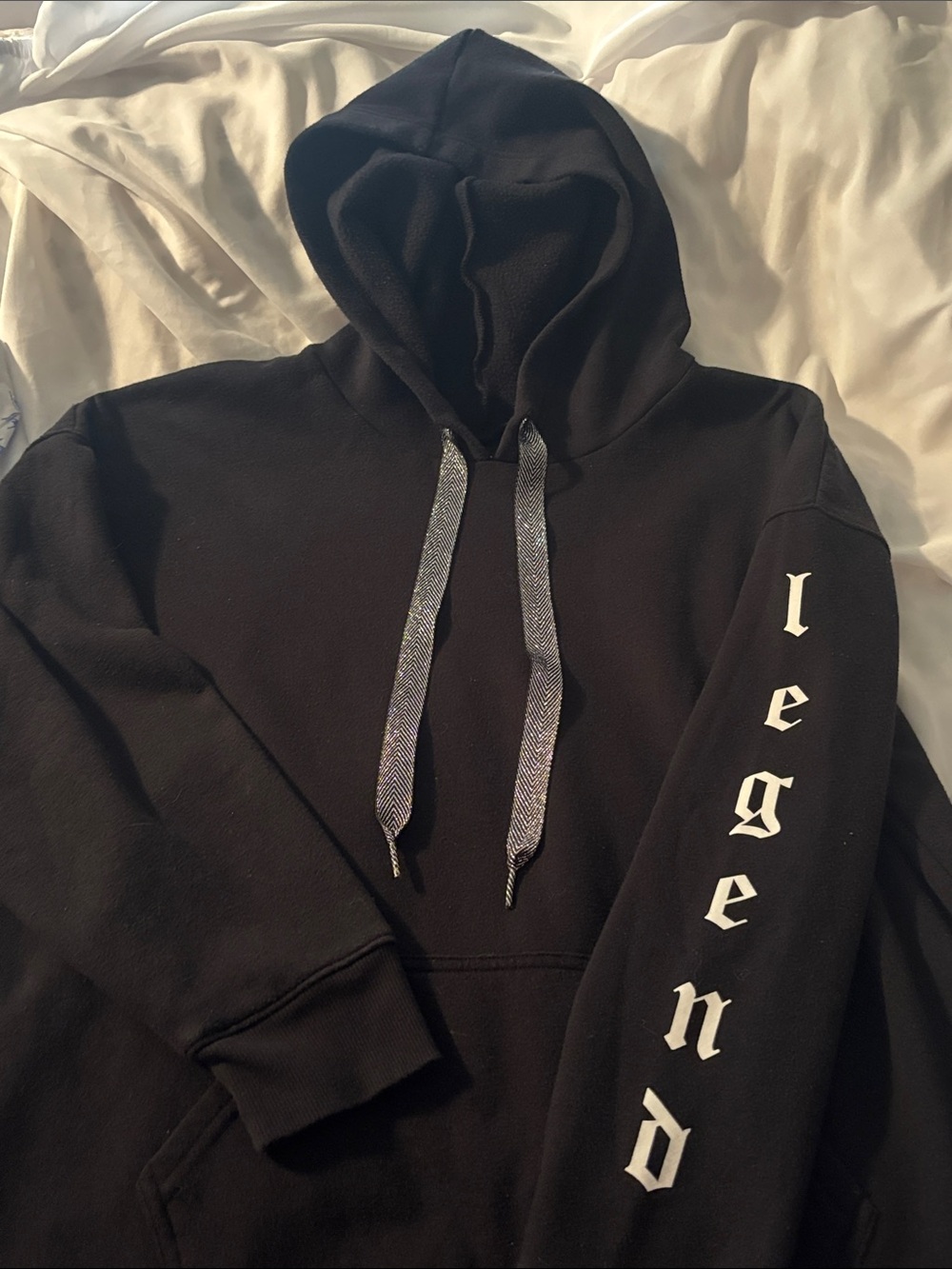 Flirtitude Women’s “LEGEND” Drop Shoulder Hoodie in Black Size XL